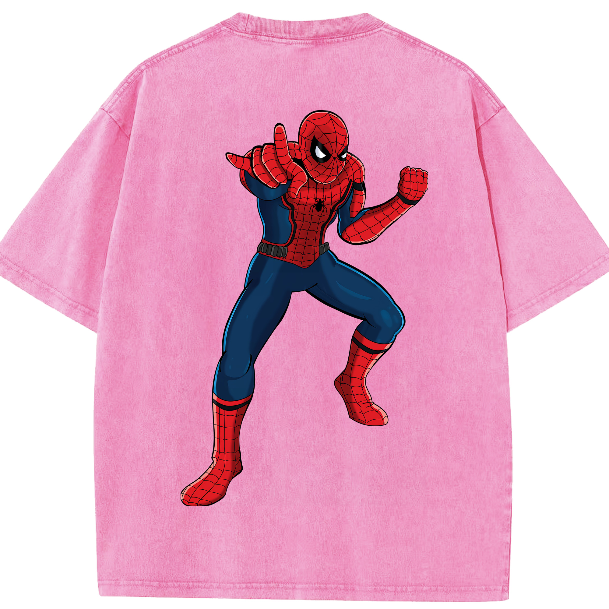 （画像用） Spider Man スパイダーマン 綿100% ヴィンテージ風 半袖Tシャツ（背面プリント）
